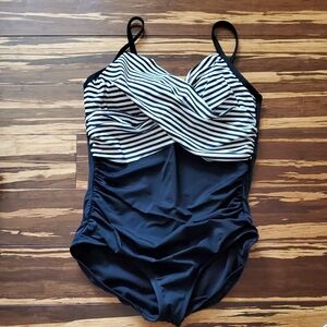 Striped Black and White Swimsuit